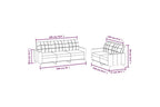 Canapé droit vidaXL Ensemble de Canapés avec Coussins 2 pcs, Canapés avec Accoudoirs et Dossier, Ensemble de Meubles, Mobilier de Salle de Séjour, Moderne, Crème