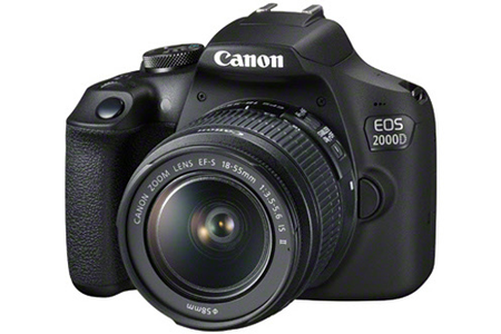 Appareil photo Reflex CANON EOS 2000D+EF-S 18-55 IS II+EF 75-300 F/4-5,6 III + SAC + CARTE MÉMOIRE SD 16 GO