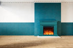 Cheminée électrique MPC MPC CAMINO CALDERA CHEMINÉE SUR PIED AVEC CADRE ET BRÛLEUR ÉLECTRIQUE 1500W, TURQUOISE
