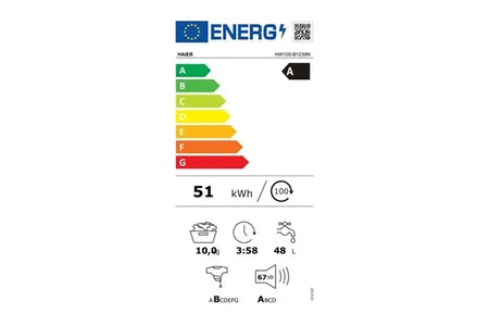 Lave-linge hublot HAIER PACK LAVE-LINGE FRONTAL 10KG 1200 TRS/MIN + SÈCHE-LINGE 10KG POMPE À CHALEUR